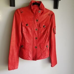 🧥DANIER RED LEATHER JACKET